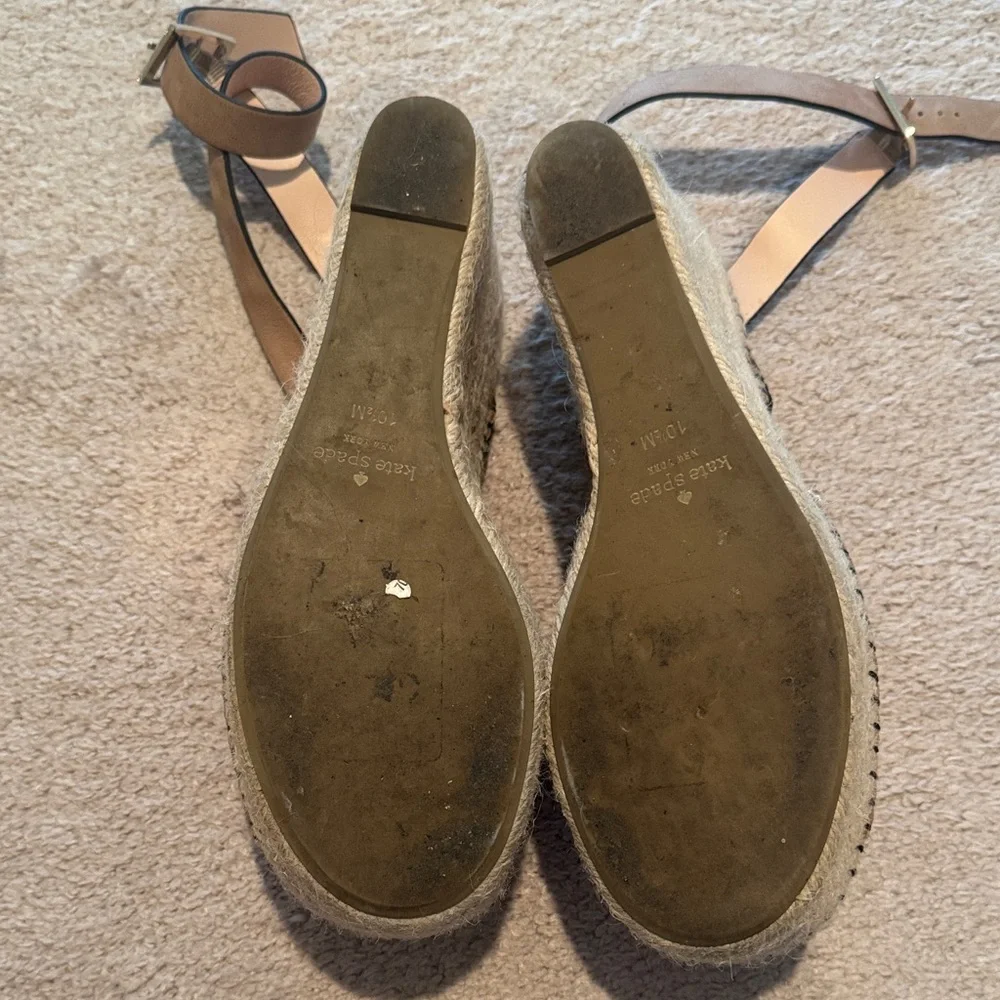 Kate Spade Tan Espadrille Wedge Sandals